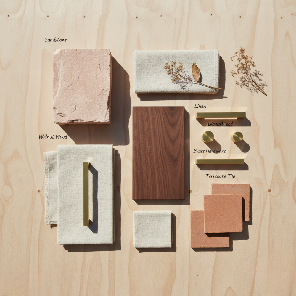 desert modern material moodboard
