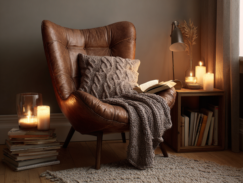 Scandinavian hygge corner.