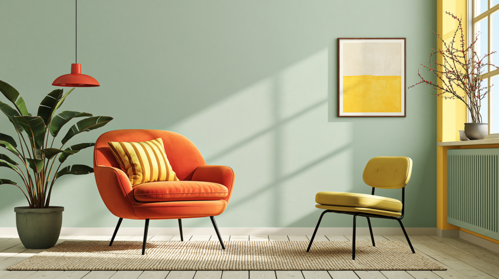Architectural interior study of a Swedish-inspired room in perfect proportion light entering from one window and crossing the room in a long diagonal plane, furniture arranged so the light can travel unimpeded, the balance between furnished and empty areas exactly right, warm pale tones throughout, the composition itself demonstrating lagom fine art interior photography, Scandinavian spatial balance, soft sage and warm ivory, deeply still